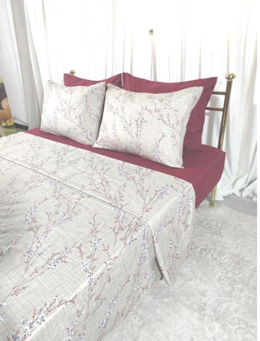 Florilinge Parure De Draps Imprimées/Unies Matelas 160*200 -2 Places -6 Pieces0.8