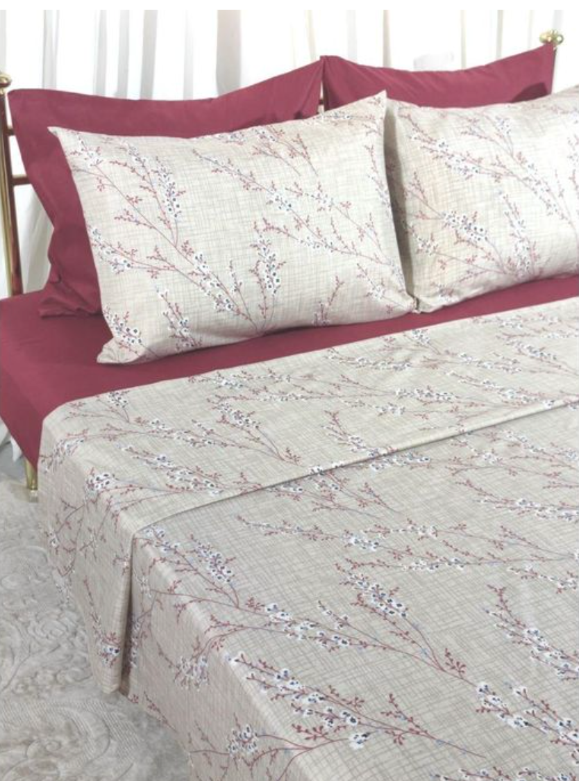 Florilinge Parure De Draps Imprimées/Unies Matelas 160*200 -2 Places -6 Pieces0.8